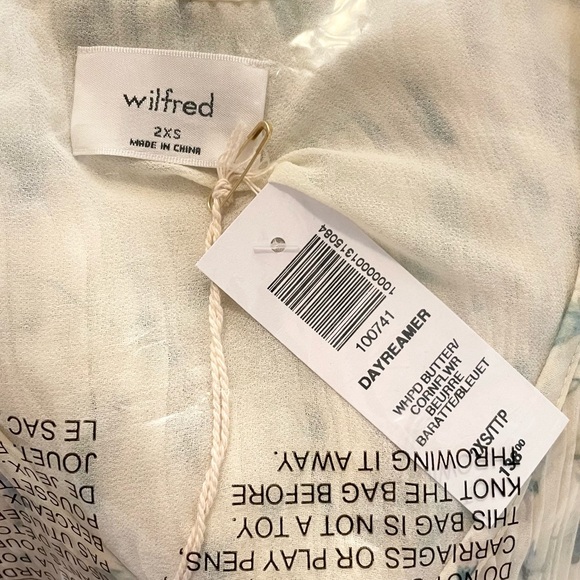 Wilfred Daydreamer V-Neck Blouse  Whpd Butter/ Cornflwr - Picture 4 of 6